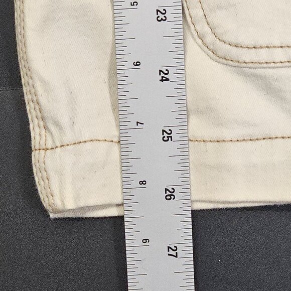 Well Worn Women's Size L Denim Button Up Jean Jacket Off White Cotton Blend - Picture 6 of 12